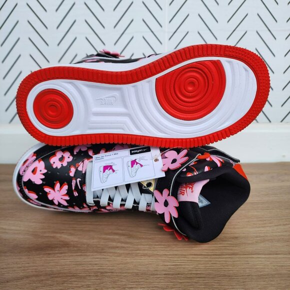 ⭐Nike Air Force 1 Mid Top Easy On Sz 7Y Big Kids Shoes Pink 3D Floral FQ3692-001 - Picture 5 of 14